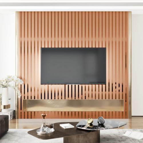 Rose Gold Metallic Wall Paneling Peel and Stick Foam Wall Panels - Image 2