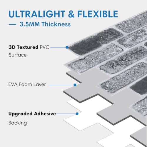 COMSTICKC 3D Peel and Stick Faux Brick Wall Panels - Image 4