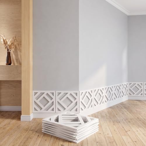 Threehoney 10 Pack Wainscoting Panels 24 x 24 Inch, Covers 40 Ft², Paintable 3D by Threehoney