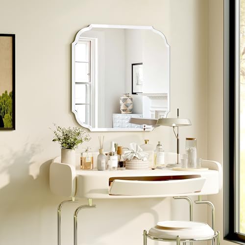 24" x 24" Silver Wall Mirror Beveled Edge Frameless Mirrors - Image 3
