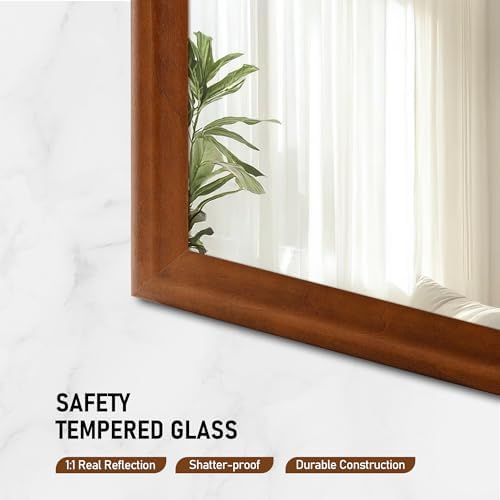 Rustic Wood Wall Mirror for Bathroom, Rectangle 24 x 36 inch Vanity Mirrors - Image 6