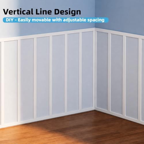 Art3d Premade Paintable Board and Batten Wainscoting Kit, 167.32 x 70.08 in - Image 3
