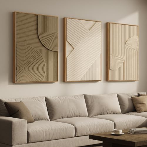 Large Framed Neutral Abstract Wall Art by Cuspin