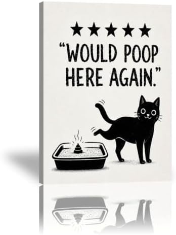 Funny Cat Poster Black Cat Litter Quote Canvas Wall Art Decor by Unknown