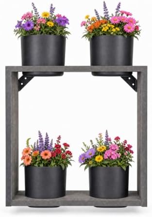 Hanging Planter Line, Plant Hanger, Coffee Brown, 4 Pots Case by Vioscapes
