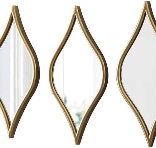 Decorative Tear Drop Gold Mirror Wall Decor 6 X 15 Inch - Image 6