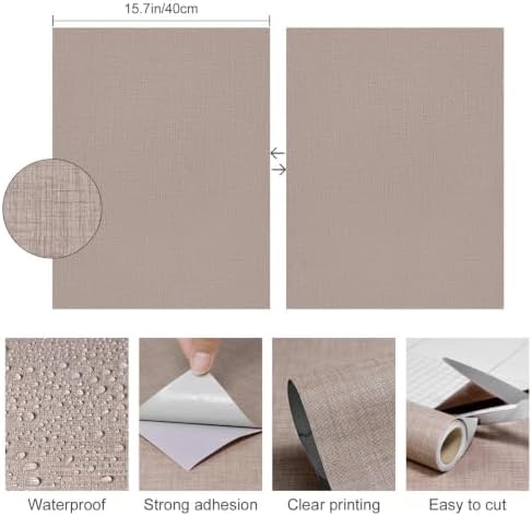 Yun-aeon Cinnamon Grasscloth Peel and Stick Wallpaper Texture Contact Paper - Image 6
