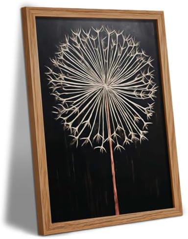 RZIGERNO Vintage Framed Dandelion Wall Art Canvas Print Modern Minimalist by Unknown