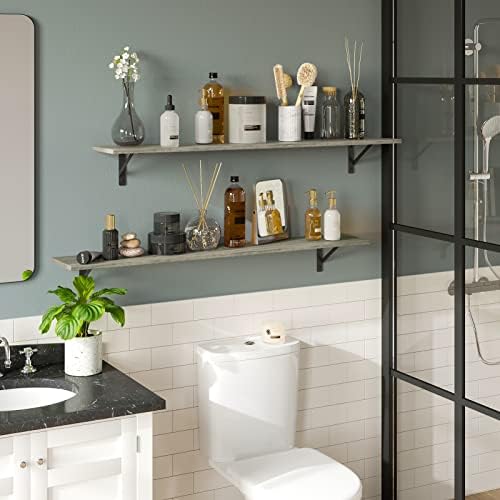 DINZI LVJ Long Wall Shelves, 55.1Inch Wooden Floating Shelves - Image 5