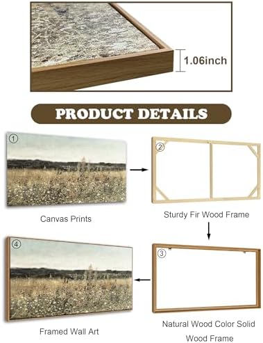 DJSYLIFE Framed Vintage Cloud Landscape Wall Art - Image 5