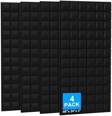 4 Pack Acoustic Foam Panels by GeynnpleSoundproofBoards