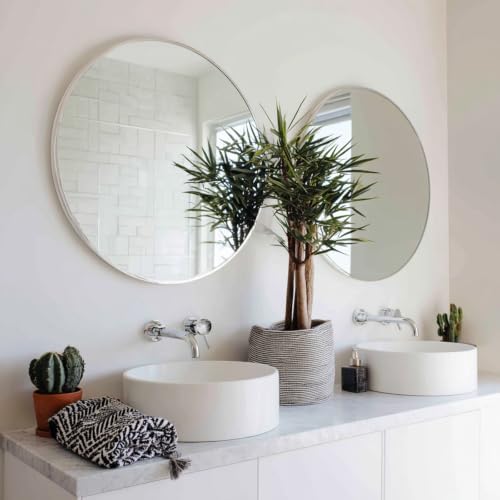 Sunniry Nickel Round Mirror 20 inch, 2 Pack Circle Mirror - Image 4