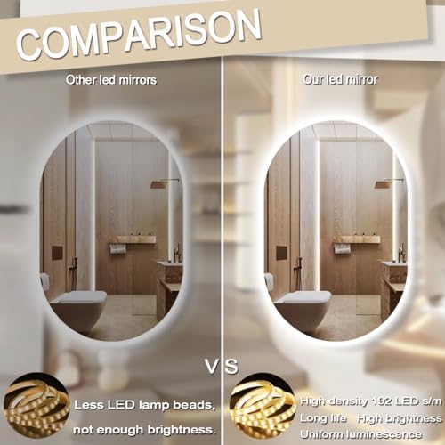 THEKLA 24 x 40 Inch Oval Backlit Mirror - Image 5