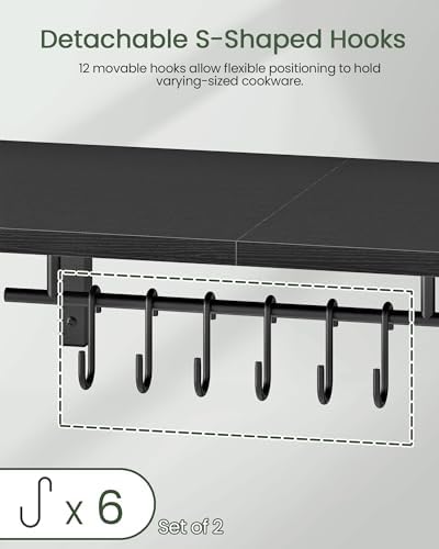 CHOEZON Wall-Mounted Pot Racks, Floating Shelves, Vintage Pot Hangers - Image 6