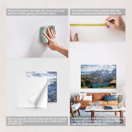 JBER 6 Pack Art Acoustic Panels 72" x 48", Lake Oschenis - Image 6