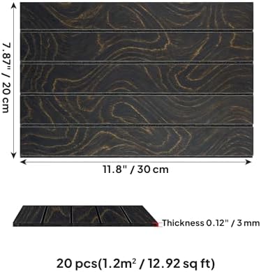 Peel and Stick 3D Wall Panels, Wood Grain, 20 Pack - Image 2