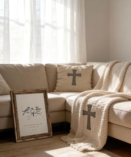 Gold Framed Wall Art Vintage Christian Bible Verse Wall Art Neutral Farmhouse - Image 3