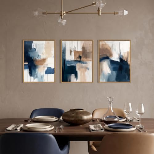 Abstract Brush Stroke Framed Canvas Wall Art, Modern Pastel Wall Decor - Image 3