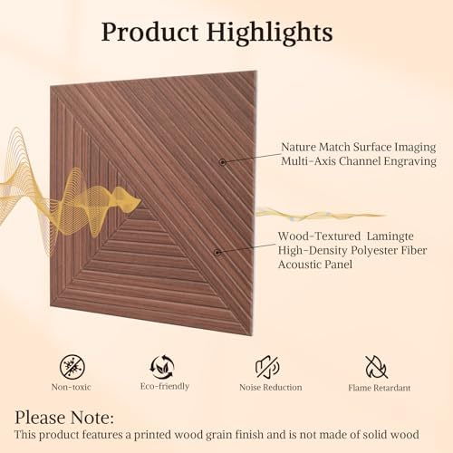 Acoustic Wall Panels, 8 Piece 23.62" X 23.62" Peel and Stick Wall Panels - Image 3