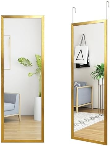 whitebeach 48" x 16" Over The Door Full Length Mirror Hanging Door Mirror Wall by whitebeachmirror