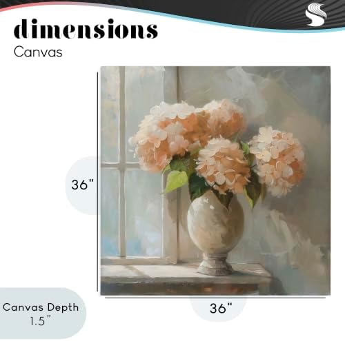 Stupell Industries Pink Hydrangea Sunlit Vase, 36 x 36 Inch Canvas Wall Art - Image 4