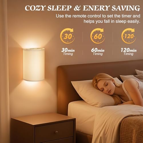 OCATO Wall Sconces Battery Operated Wireless Wall Sconces Set of Two - Image 7