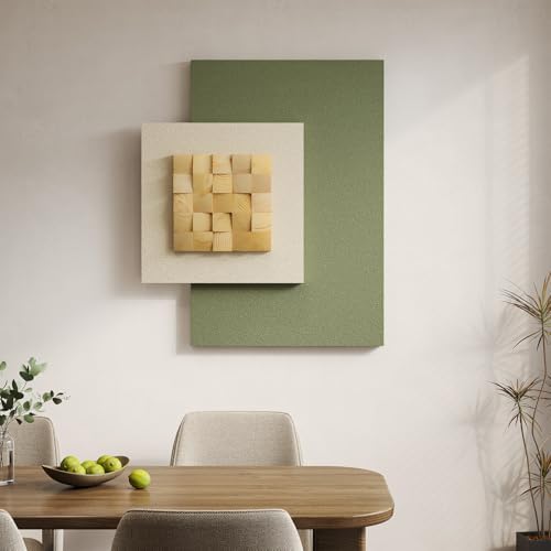 Large 3D Sage Green Abstract Wall Art - Image 2