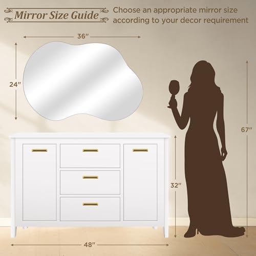 Bathroom Mirror for Over Sink-Frameless Home Decor Wall 24"x 36" Single - Image 4
