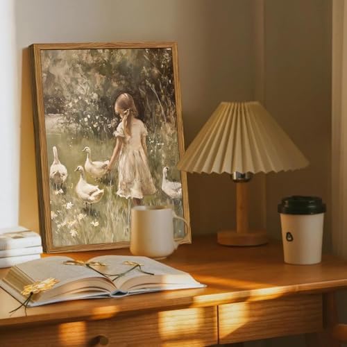 Framed Vintage Wall Art, Rustic Cute Girl - Image 2