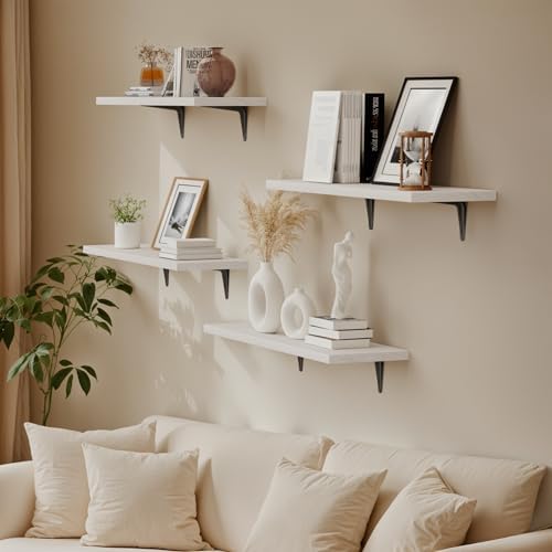 SKYSEN Floating Shelves for Wall Set of 6, 23.6in Wood Wall Shelf for Decor - Image 2