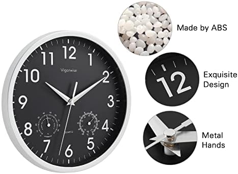 10 Inch Silver Wall Clock Silent Wall Clocks - Image 5