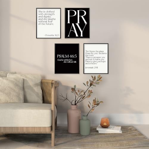 Locomiss Black And White Christian Modern Bible Jesus Scripture Wall Decor - Image 5
