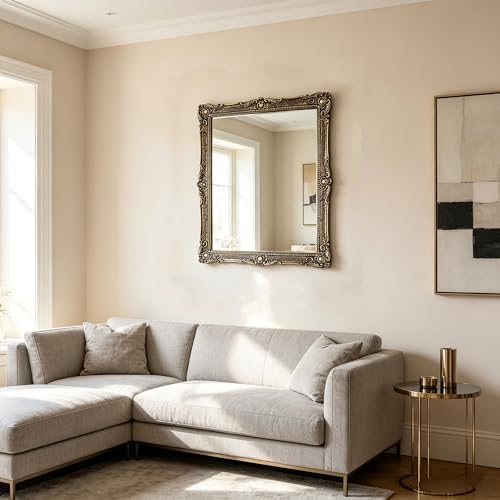 OIGUMR Wall Mirror, Freestanding or Wall Mount, Antique Gold, 13x 16 inch - Image 2