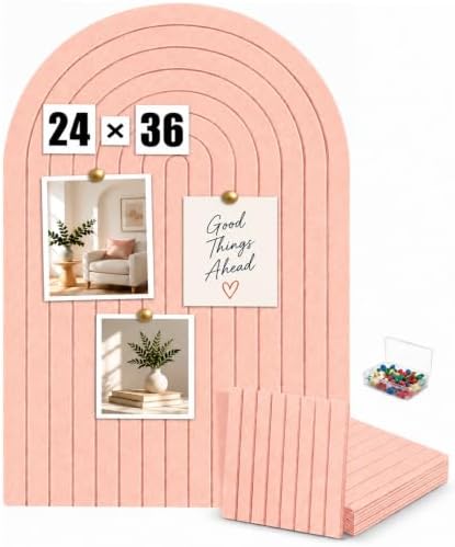 Large Arched Felt Bulletin Board, Sized 36" x 24" by Unknown