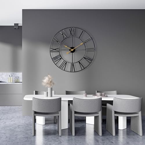 Sorbus Big Wall Clock, Roman Numeral Decor, Battery Operated - Image 4