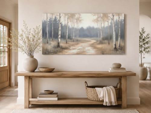 Arjun Landscape Wall Art Forest Tree Canvas Painting Large Framed 40"x20" - Image 4