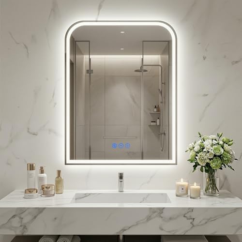 Antok LED Bathroom Mirror 24" L x 32" W, LED Mirror - Image 2