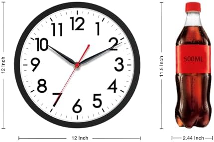AKCISOT 12 Inch Wall Clock, Silent Battery Operated Analog Clock - Image 2