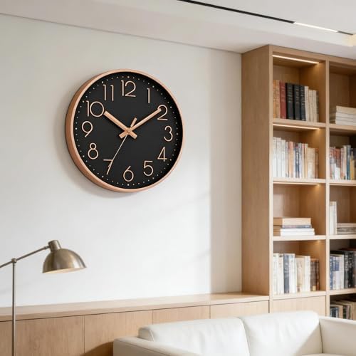 DAXSMY Wall Clock 8 Inch Black Decorative, Battery Operated Silent - Image 7