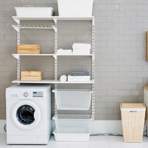 Colingmill 8 Pcs White Twin Rail Upright Wall Shelving System 25 Inch - Image 4
