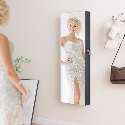 LED Jewelry Cabinet Armoire Organizer, Wall/Door Mount Jewelry Organizer and - Image 4