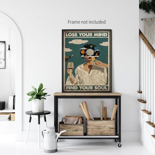MWZUPQ Lose Your Mind Find Your Soul Posters Maximalist Wall Art Retro Mid - Image 3