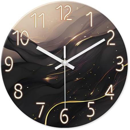 Black and Gold Wall Clocks Battery Operated 14 Inch by Constantplanet%E6%97%97%E8%88%B0%E5%BA%97