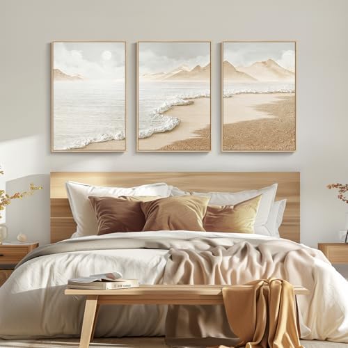 Large Framed Boho Abstract Beach Wall Art - Image 3
