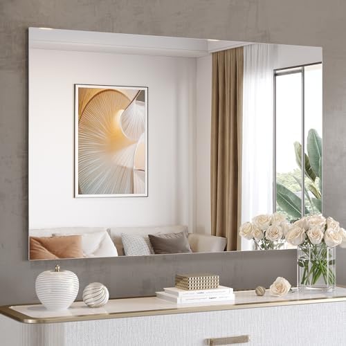 Brightify Frameless Mirror, 55x36 Inch Bathroom Mirrors by Brightify