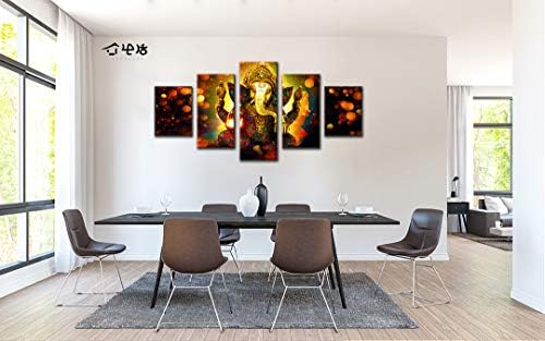 DJSYLIFE Large 5 Pieces Lord Ganesha Indian Wall Decor - Image 5