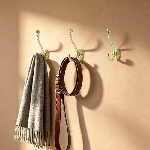 AVICCI 5 Pack Coat Hooks Brushed Gold Coat Hook, Heavy Duty Hooks Decorative - Image 5
