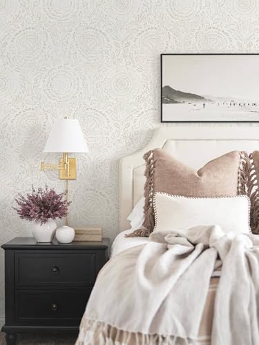 Ismoon Peel Stick Wallpaper Boho Beige Neutral Vintage Floral Contact Paper - Image 4