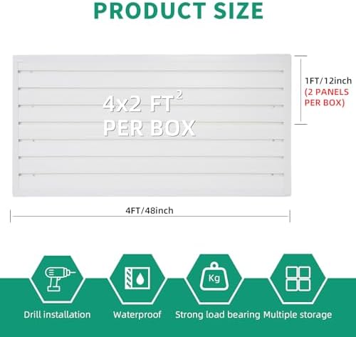 FRAYSCENT Slat Wall Paneling Garage Slat Wall Storage Systems Slatwall Panels - Image 4