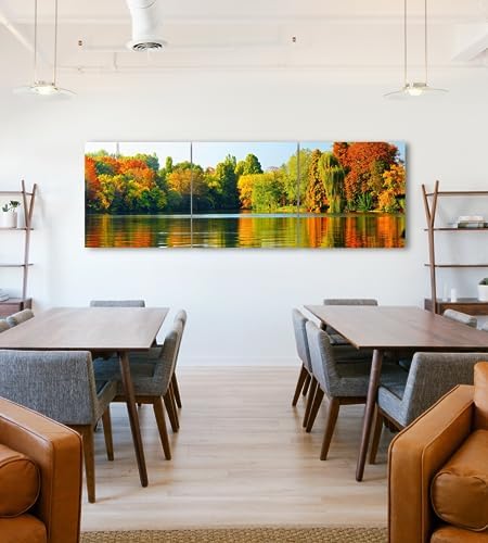 Fall Forest Lake Landscape Canvas Wall Art Decor - Image 7